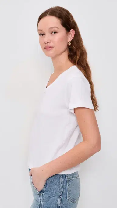 LESET Margo V Neck Shirt White | Thumbnail 4