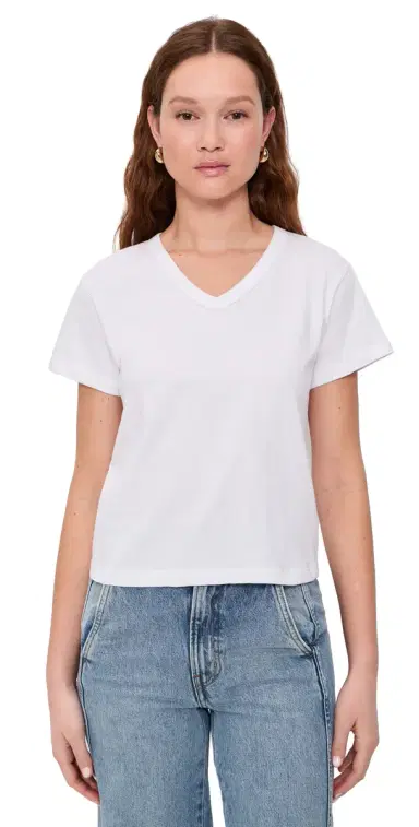 LESET Margo V Neck Shirt White | Thumbnail 1