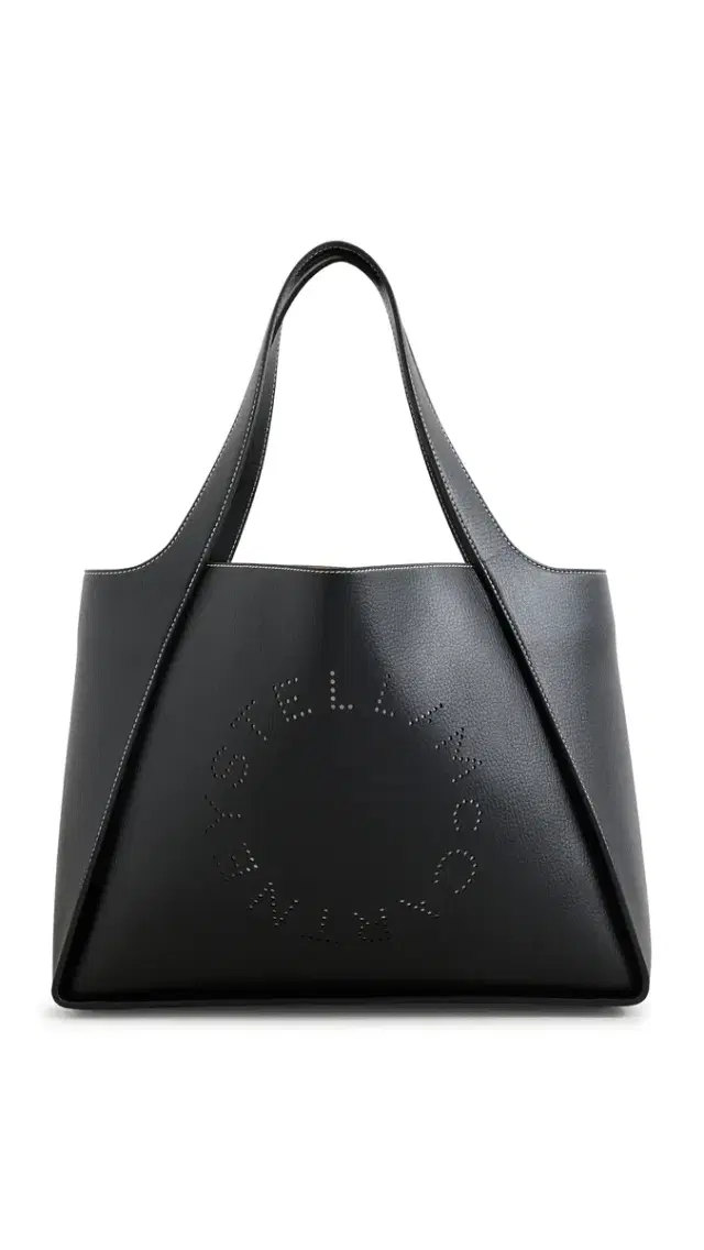 Stella McCartney Logo Embossed Grainy Faux Leather Tote Bag Black One Size