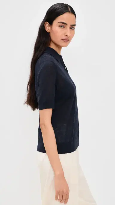 Theory Short Sleeve heer Polo Nocturne Navy | Thumbnail 4