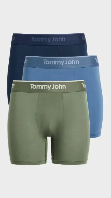 Tommy John Second Skin Trunks 3 Pack 4 Fourleafclover/Dressblues/Blue | Thumbnail 2