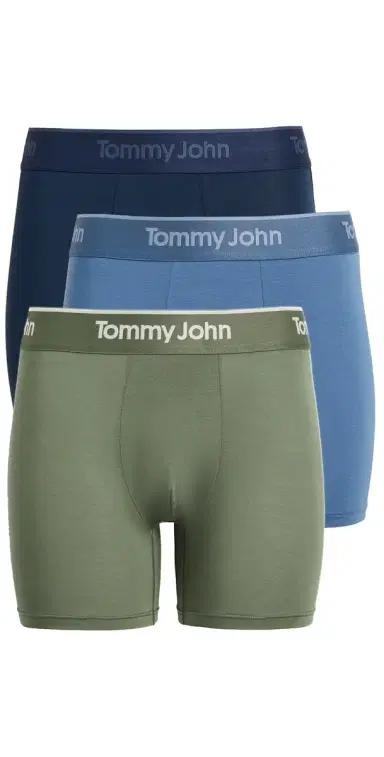 Tommy John Second Skin Trunks 3 Pack 4 Fourleafclover/Dressblues/Blue | Thumbnail 1