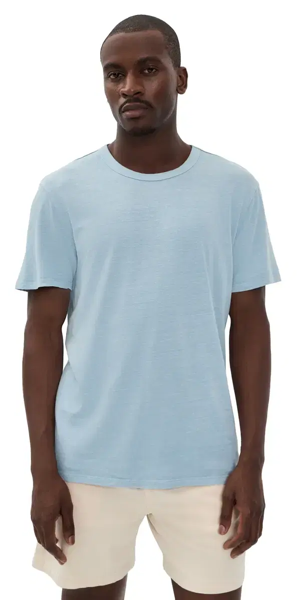 Marine Layer Relaxed Hemp Cotton Tee oft Chambray