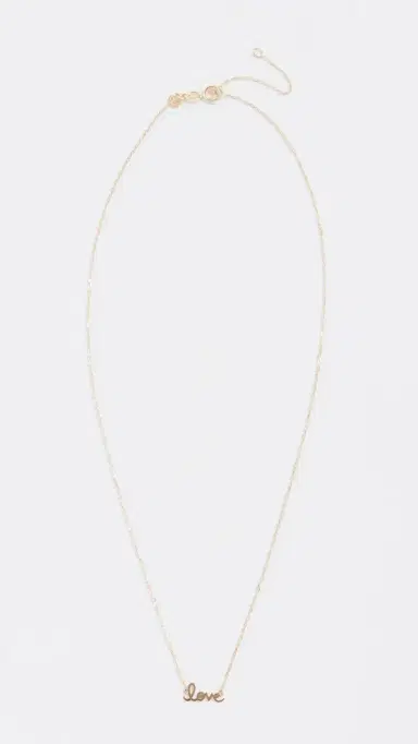 Sydney Evan 14k Gold Tiny Script Love Necklace | Thumbnail 4 Sydney Evan 14k Gold Tiny Script Love Necklace | Thumbnail 4