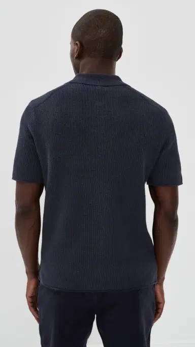 Alex Mill Eastwood Polo In Cotton Linen Dark Navy S | Thumbnail 3 Alex Mill Eastwood Polo In Cotton Linen Dark Navy S | Thumbnail 3