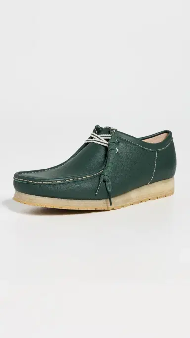Clarks Wallabee RB Leather Shoes Dark Green Leather | Thumbnail 2 Clarks Wallabee RB Leather Shoes Dark Green Leather | Thumbnail 2
