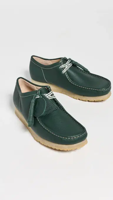 Clarks Wallabee RB Leather Shoes Dark Green Leather | Thumbnail 4 Clarks Wallabee RB Leather Shoes Dark Green Leather | Thumbnail 4