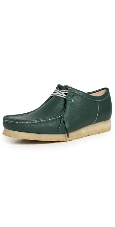 Clarks Wallabee RB Leather Shoes Dark Green Leather | Thumbnail 1 Clarks Wallabee RB Leather Shoes Dark Green Leather | Thumbnail 1