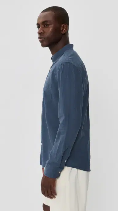 Marine Layer Better Than inen Shirt Navy | Thumbnail 4 Marine Layer Better Than inen Shirt Navy | Thumbnail 4