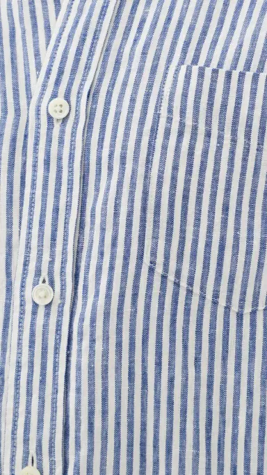 Alex Mill Mill Dress Shirt In Linen Stripe Blue/White | Thumbnail 6