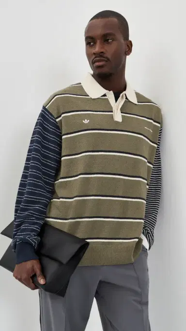 adidas Adidas x Song For The ute Polo Shirt Olive Strata/Alumina/Black | Thumbnail 2