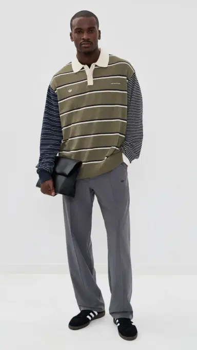 adidas Adidas x Song For The ute Polo Shirt Olive Strata/Alumina/Black | Thumbnail 5