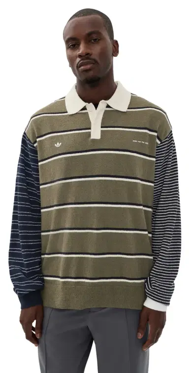 adidas Adidas x Song For The ute Polo Shirt Olive Strata/Alumina/Black | Thumbnail 1