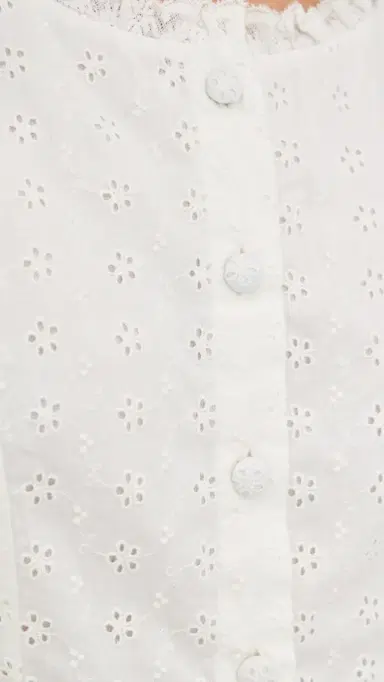 For Love & Lemons Susie Eyelet Mini Dress White | Thumbnail 6 For Love & Lemons Susie Eyelet Mini Dress White | Thumbnail 6