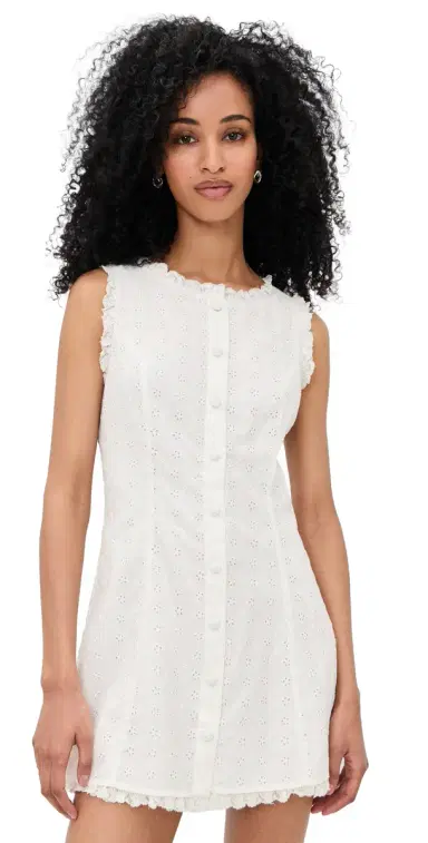 For Love & Lemons Susie Eyelet Mini Dress White | Thumbnail 1 For Love & Lemons Susie Eyelet Mini Dress White | Thumbnail 1
