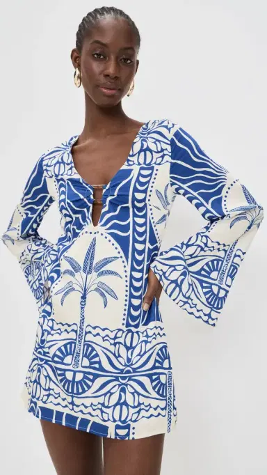 Seven Wonders Caledeira Long Sleeve Mini Dress Joanna Blue | Thumbnail 2 Seven Wonders Caledeira Long Sleeve Mini Dress Joanna Blue | Thumbnail 2