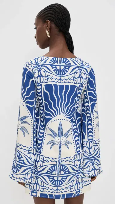 Seven Wonders Caledeira Long Sleeve Mini Dress Joanna Blue | Thumbnail 3 Seven Wonders Caledeira Long Sleeve Mini Dress Joanna Blue | Thumbnail 3