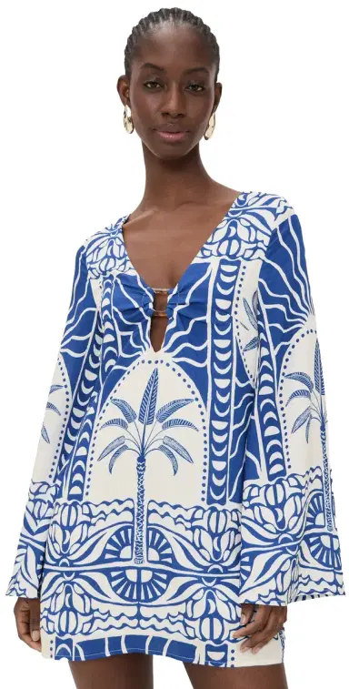 Seven Wonders Caledeira Long Sleeve Mini Dress Joanna Blue | Thumbnail 1 Seven Wonders Caledeira Long Sleeve Mini Dress Joanna Blue | Thumbnail 1