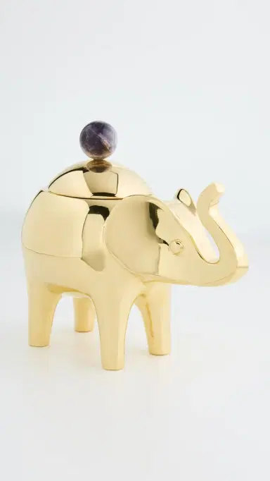 Jonathan Adler Brass Elephant Box Gold One Size | Thumbnail 2