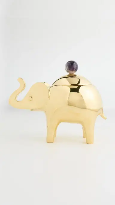 Jonathan Adler Brass Elephant Box Gold One Size | Thumbnail 3