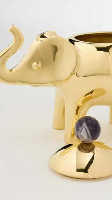 Jonathan Adler Brass Elephant Box Gold One Size | Thumbnail 4