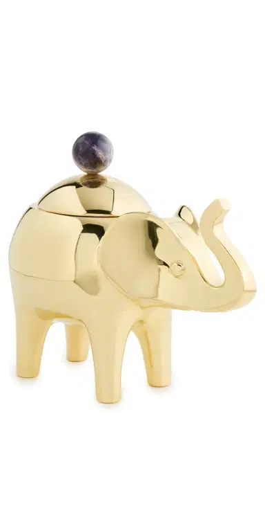 Jonathan Adler Brass Elephant Box Gold One Size | Thumbnail 1