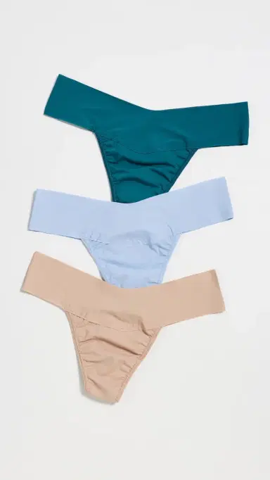 Hanky Panky Breathe Natural Rise Thong 3 Pack Multi | Thumbnail 2