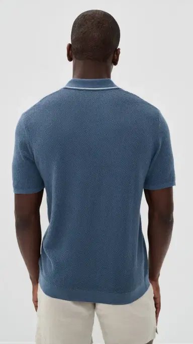 Marine Layer Greyson Sweater Polo Vintage Indigo | Thumbnail 3 Marine Layer Greyson Sweater Polo Vintage Indigo | Thumbnail 3