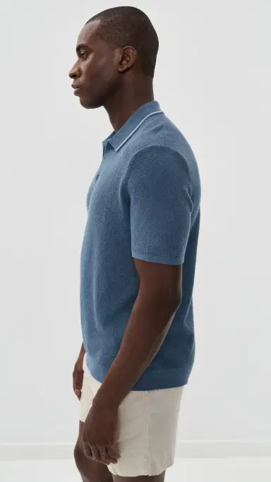 Marine Layer Greyson Sweater Polo Vintage Indigo | Thumbnail 4 Marine Layer Greyson Sweater Polo Vintage Indigo | Thumbnail 4