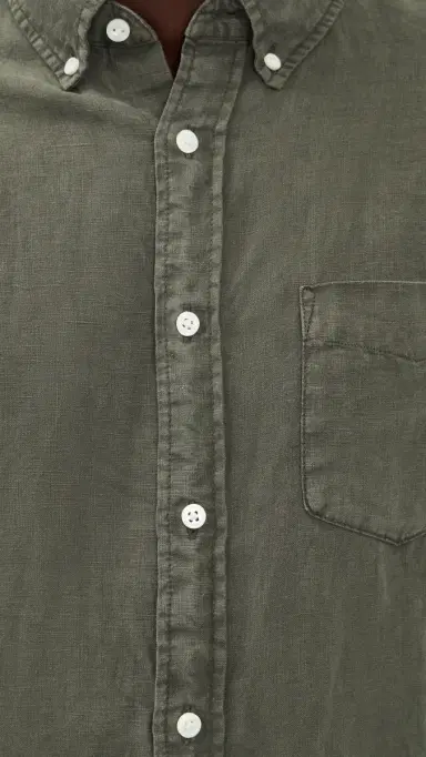 Alex Mill Mill Shirt In Linen Dark Olive Green | Thumbnail 6 Alex Mill Mill Shirt In Linen Dark Olive Green | Thumbnail 6
