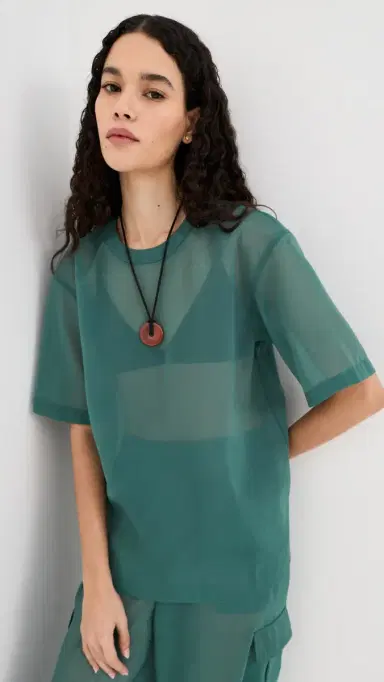 LE BOP Caroline Organza Tee Jasper Green S | Thumbnail 2
