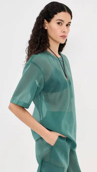 LE BOP Caroline Organza Tee Jasper Green S | Thumbnail 4