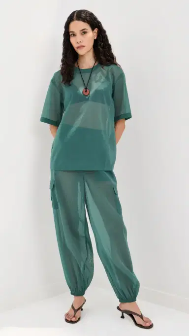 LE BOP Caroline Organza Tee Jasper Green S | Thumbnail 5