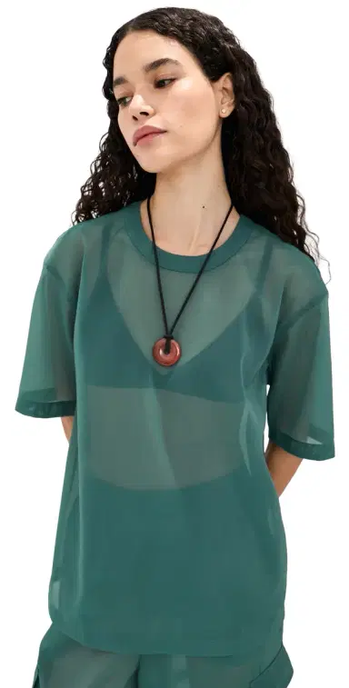 LE BOP Caroline Organza Tee Jasper Green S | Thumbnail 1