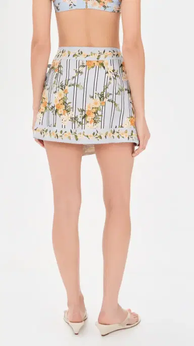 Agua by Agua Bendita Luna Valle Linen Wrap Skirt Multicolor | Thumbnail 3