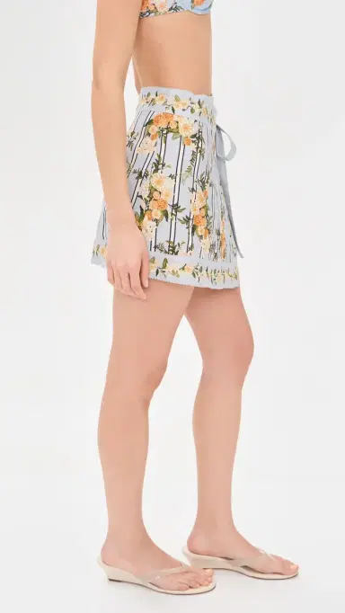 Agua by Agua Bendita Luna Valle Linen Wrap Skirt Multicolor | Thumbnail 4