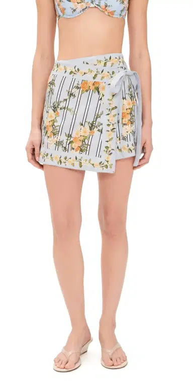Agua by Agua Bendita Luna Valle Linen Wrap Skirt Multicolor | Thumbnail 1