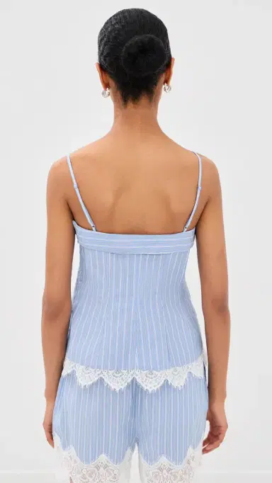 Simkhai Surie Cotton Lace Bustier Top Oxford Blue Stripe | Thumbnail 3 Simkhai Surie Cotton Lace Bustier Top Oxford Blue Stripe | Thumbnail 3