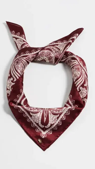 Lele Sadoughi Paisley Square Scarf Burgundy One Size | Thumbnail 2