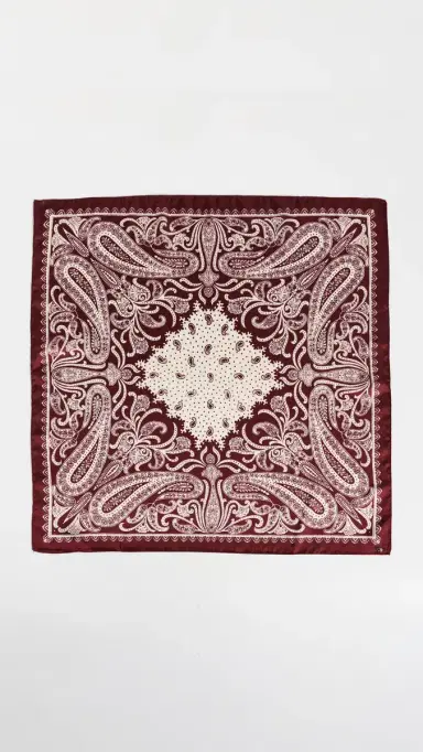 Lele Sadoughi Paisley Square Scarf Burgundy One Size | Thumbnail 4
