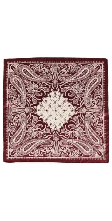 Lele Sadoughi Paisley Square Scarf Burgundy One Size | Thumbnail 1