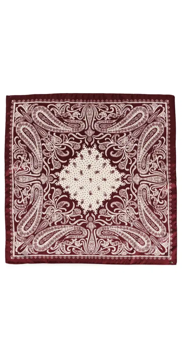 Paisley Square Scarf Burgundy One Size