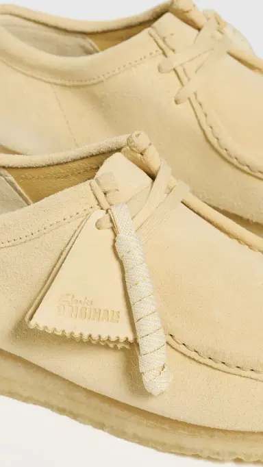 Clarks Wallabee Suede Shoes Pale Yellow Suede | Thumbnail 5