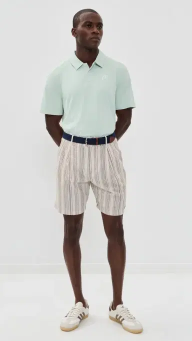 Malbon Arena Shorts 8 Cream Stripe 31 | Thumbnail 5