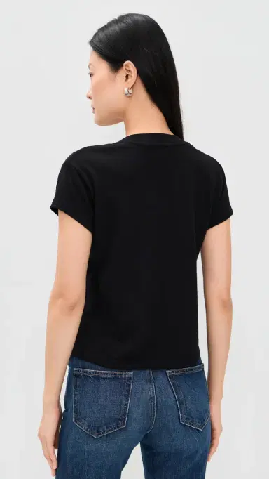perfectwhitetee Recycled Cotton V Neck Tee True Black | Thumbnail 3