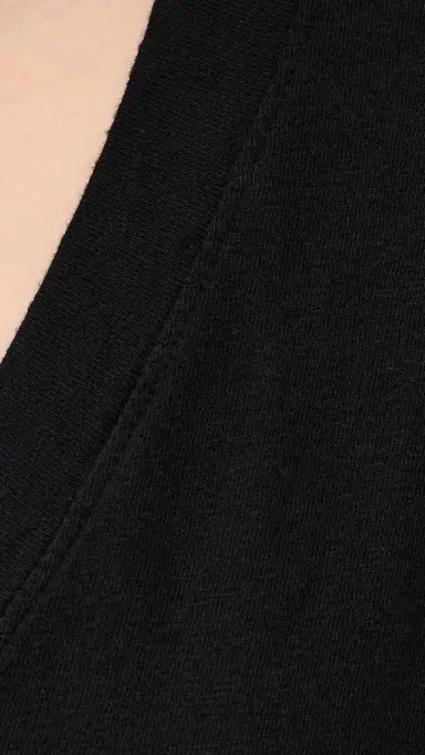 perfectwhitetee Recycled Cotton V Neck Tee True Black | Thumbnail 6
