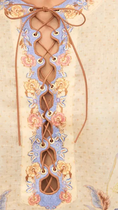 Zimmermann Indra Tunic Mini Dress Biscuit Scarf Floral 0 | Thumbnail 6