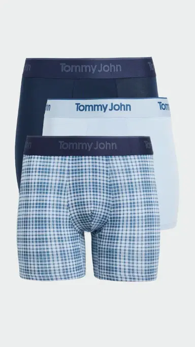 Tommy John Second Skin 4 Trunks 3 Pack Dressblues/Skyway/Flannelsprin | Thumbnail 2
