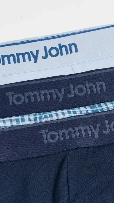 Tommy John Second Skin 4 Trunks 3 Pack Dressblues/Skyway/Flannelsprin | Thumbnail 4