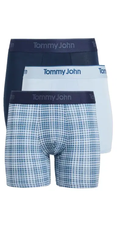 Tommy John Second Skin 4 Trunks 3 Pack Dressblues/Skyway/Flannelsprin | Thumbnail 1